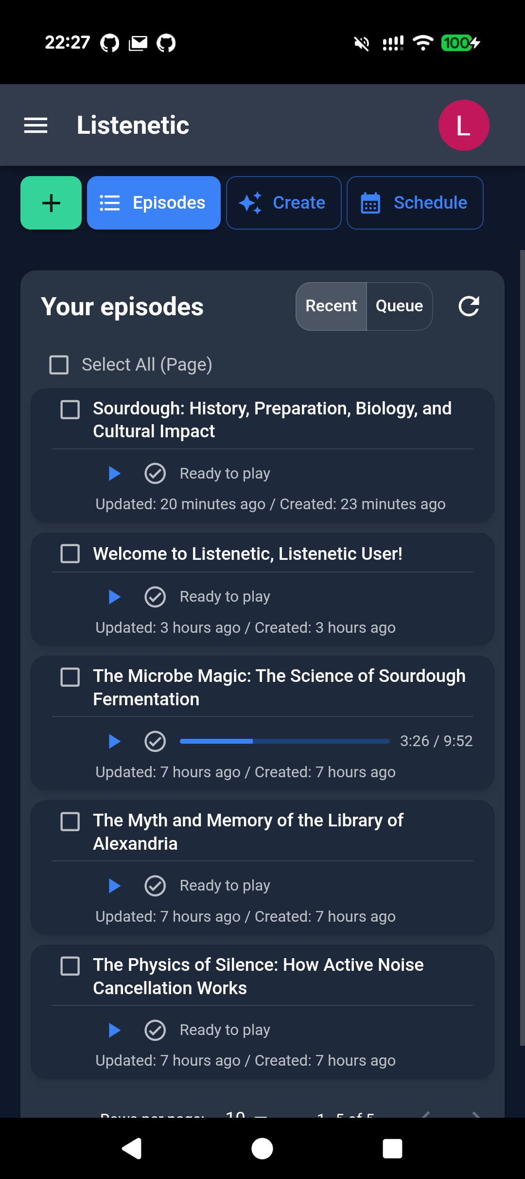 Listenetic - Managing your content